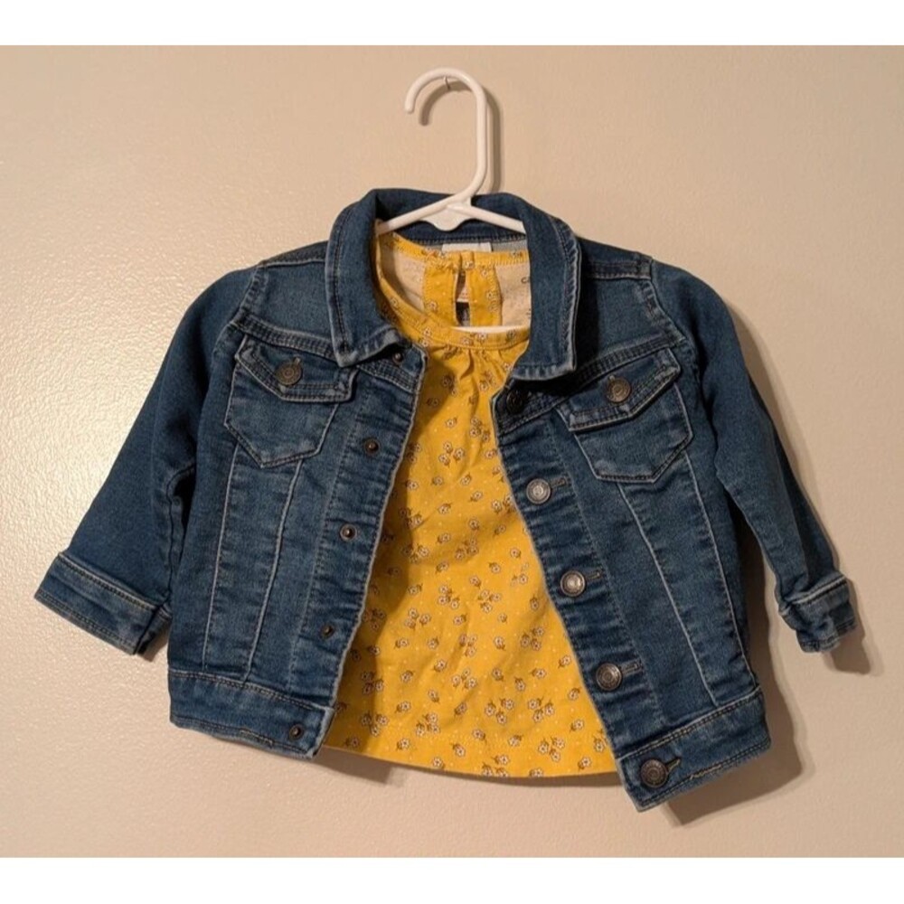 Girls 12m Bundle • Cat & Jack Denim Jacket & Carter's Floral Blouse